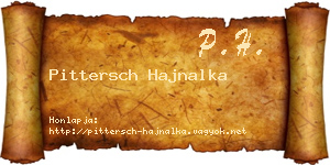 Pittersch Hajnalka névjegykártya